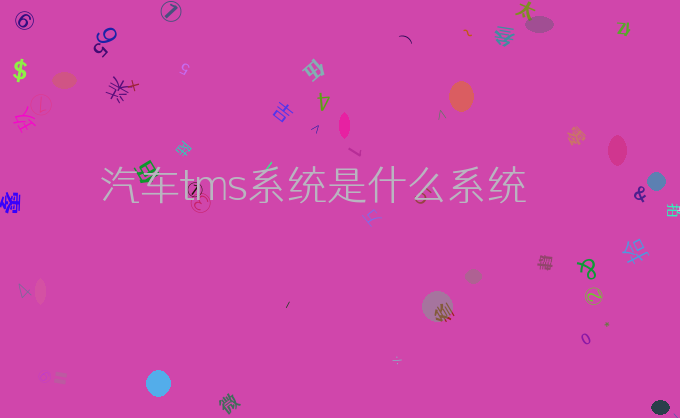 汽车tms系统是什么系统